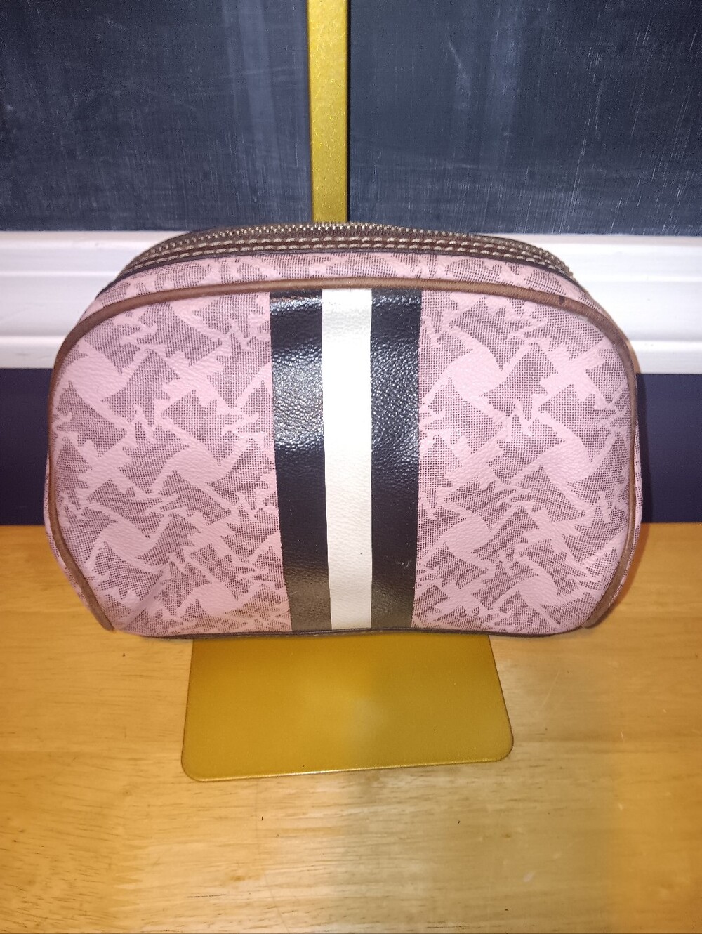 Juocy Couture Vintage Y2k Canvas Scottie Zip Makeup Bag